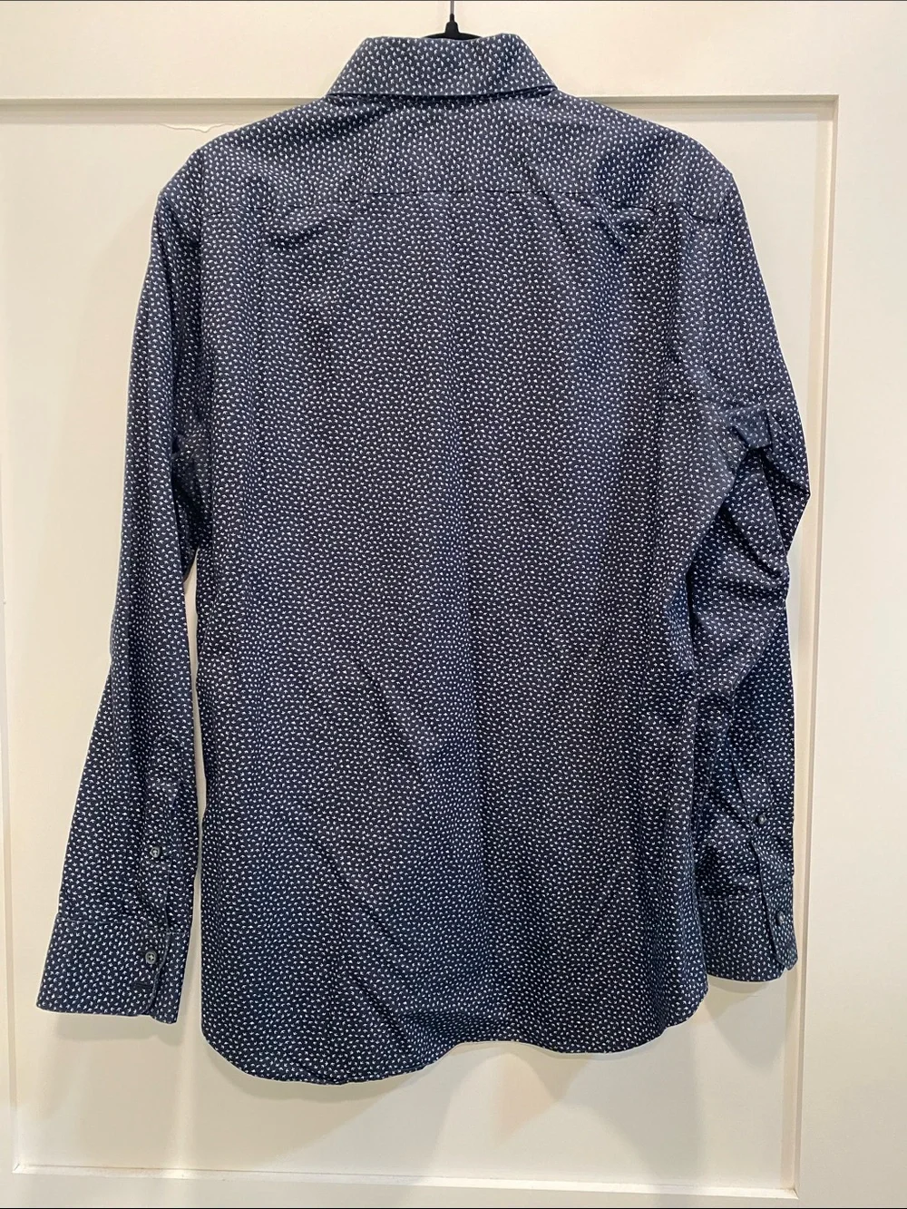 Black with white print Banana Republic non-iron slim fit men’s shirt